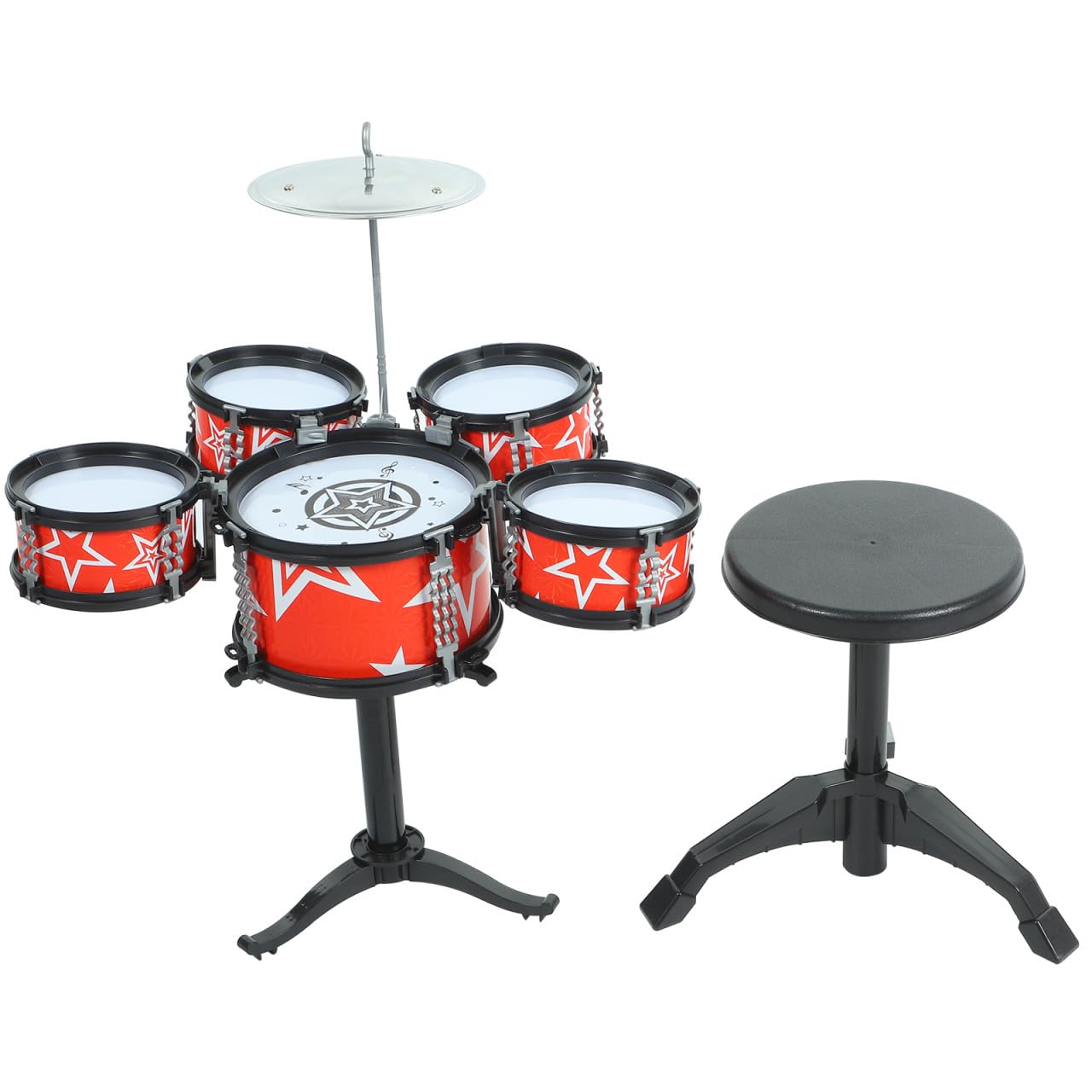 Yardwe Mini Percussion Set con Tamburi Rosso per Educazione Musicale Infantile Strumento a Percussione Sicuro e Durevole per Ragazzi