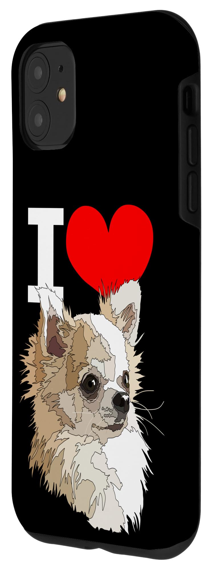 I Love Chihuahua Long Hair Chihuahua Long Haired Chiwawa Dog Case for iPhone 11 - Image 2