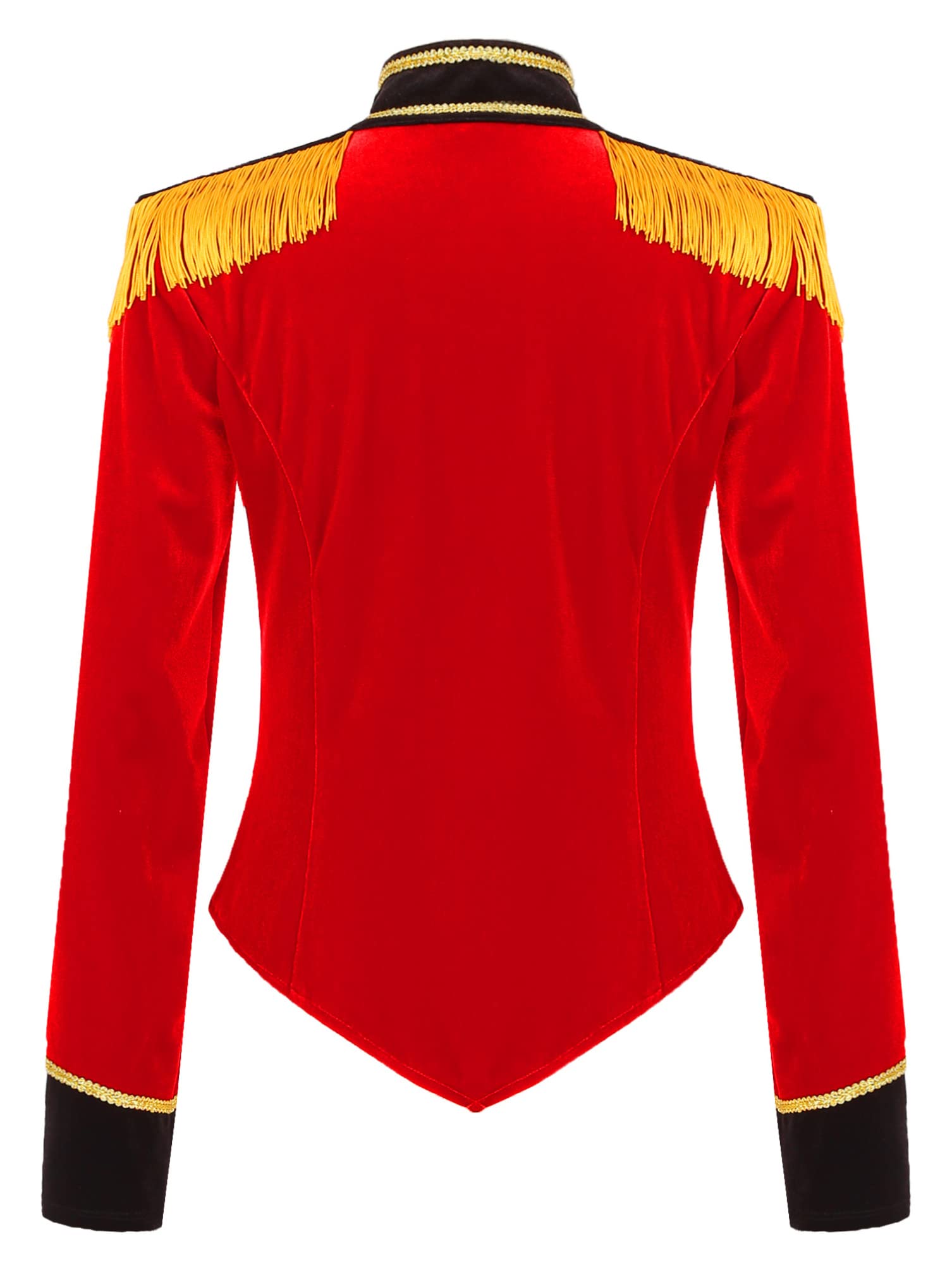 dPois Déguisement Cirque Femme Manches Longues Veste Cirque Dompteuse Cape Prince Présentatrice Gilet Costume Ringmaster Carnaval Mascarade S-3XL