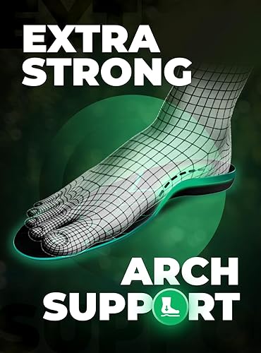 Miniatura 3 de Más de 220 libras de fascitis plantar plantillas de soporte de arco alto para hombres y mujeres, insertos ortopédicos de pie todo el día -