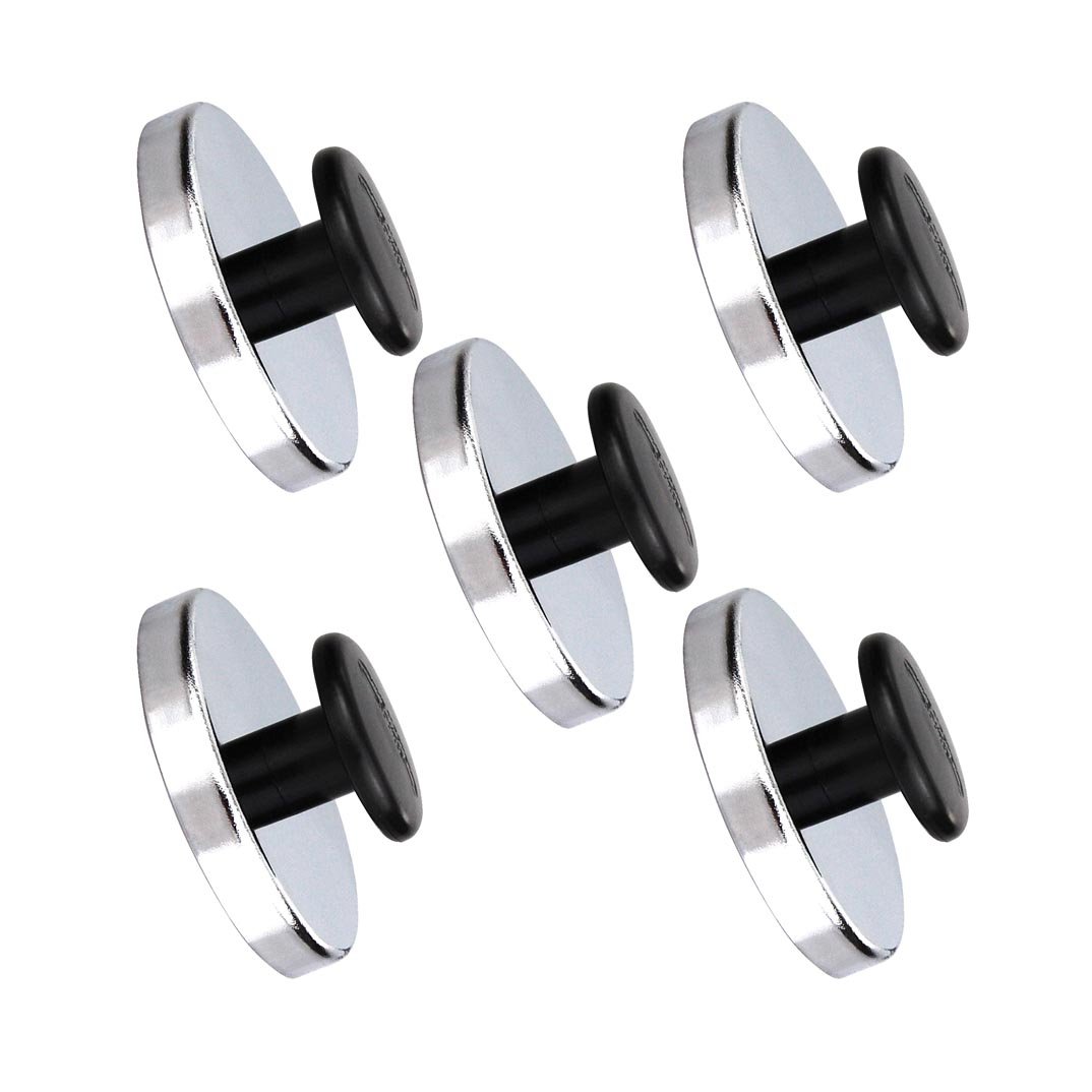 Tifler Magnet mit Chromblende und Knauf, bis zu 11 kg, 51 mm, Rundmagnet stark