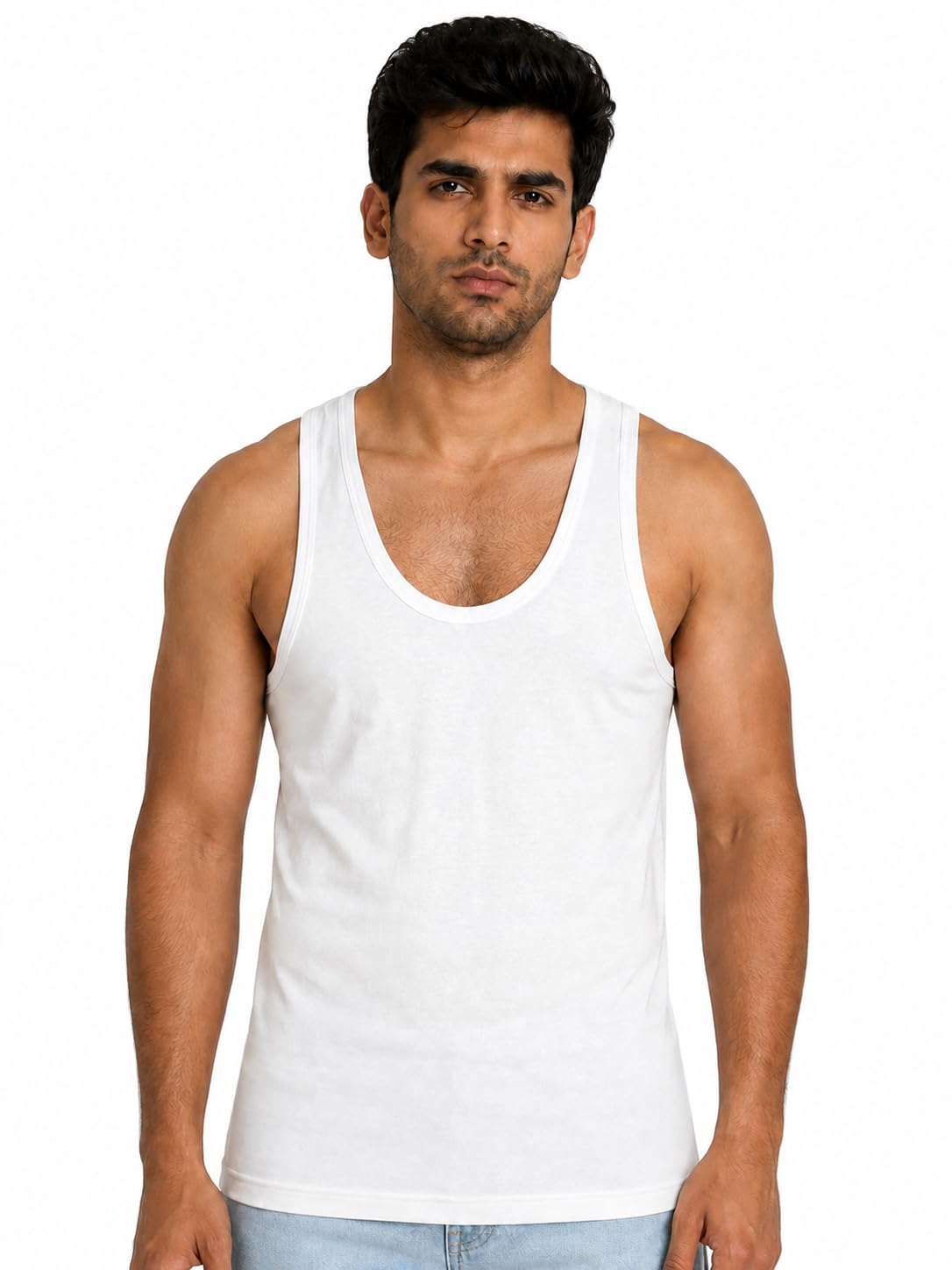 Men’s Cotton Banian Vest | Sleeveless Innerwear | Solid | Pack of 6-image-47