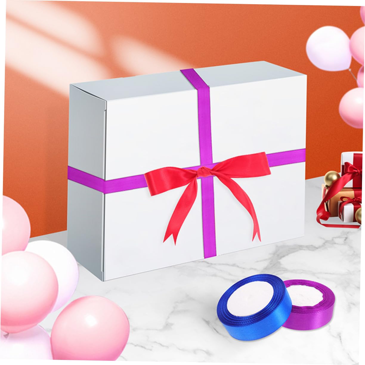 ORFOFE 12 Rollen Bunte Dekobänder Breit Vielseitige Satin Geschenkband zum Verpacken Basteln Partydekoration und DIY Lang Genug zum Schneiden und Gestalten Farbenfrohe