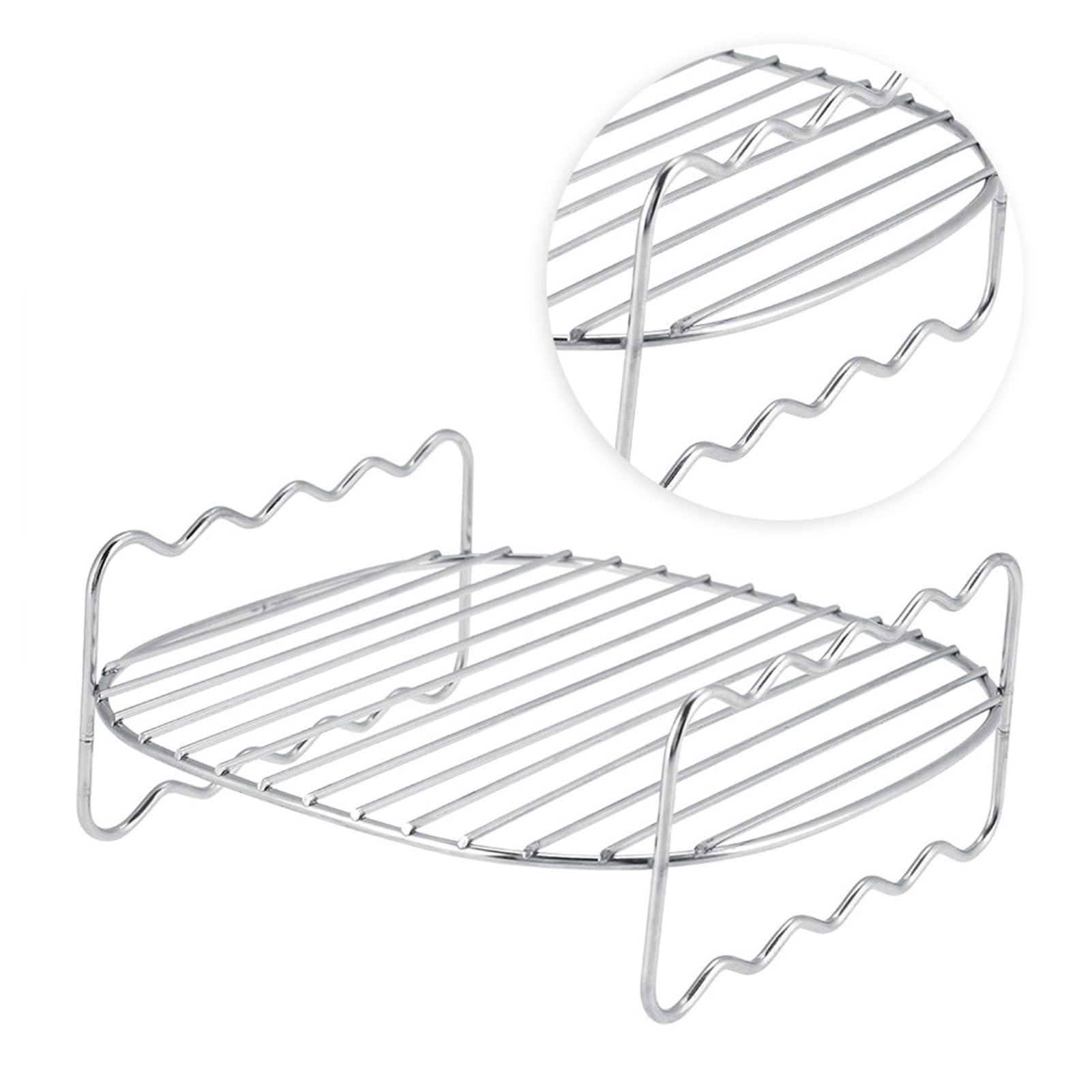 Griglia di ricambio per barbecue, 18 x 18 x 8, spiedini a doppio strato, teglia per friggitrice ad aria