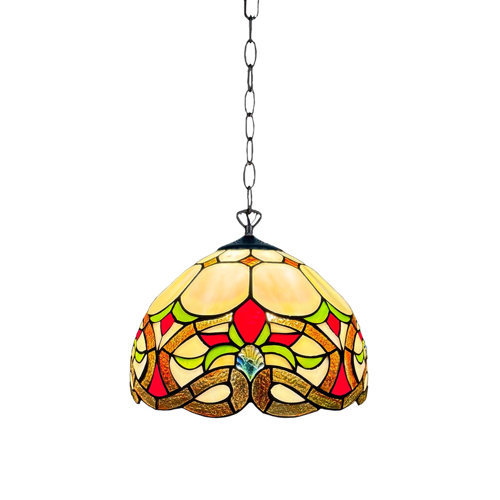 Auroh Multicolor Tiffany Pendant Lamps Handcrafted Stained Glass Lamp Shades Stunning Quality Antique Design Pendant Light For Living Room Bedroom Lounge Hallway (P-1050)