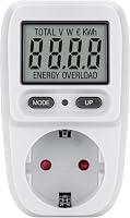 goobay 64589 Medidor de Energía Digital Básico/Medidor consumo eléctrico para Refrigerador, Lavadora, TV y Lámparas de Pie/Rango de Medición entre 0.5 W y 3680 W/Medidor de Consumo de Energía