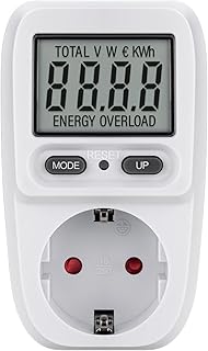 goobay 64589 Medidor de Energía Digital Básico/Medidor consumo eléctrico para Refrigerador, Lavadora, TV y Lámparas de Pie/Rango de Medición entre 0.5 W y 3680 W/Medidor de Consumo de Energía