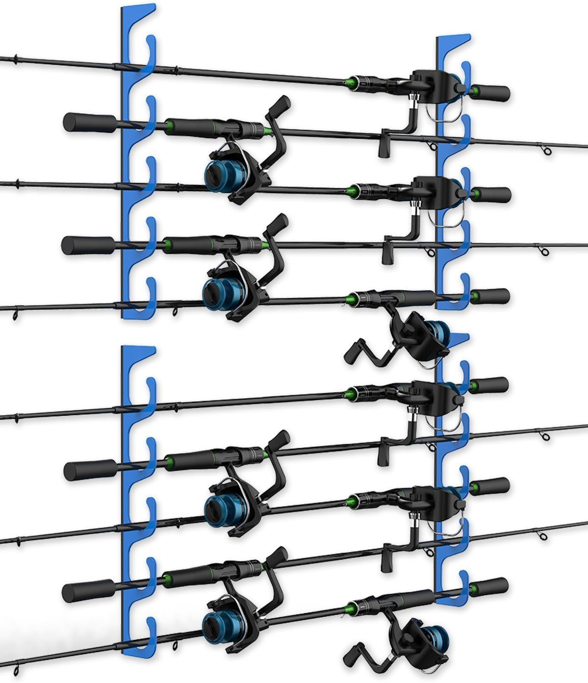 Fishing Pole Holders - 10 Rod Holder Storage for Wall & Garage, Fits Most Rods image 9