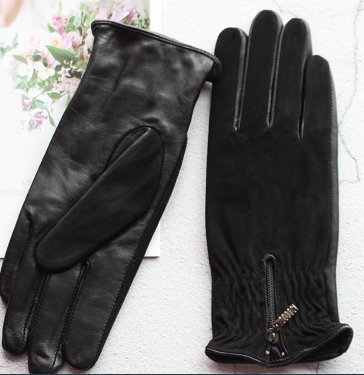 Guantes Viento Deportivos Guantes de conducción cálidos terciopelo grueso con cremallera otoño e invierno for mujer Regalos De Invierno