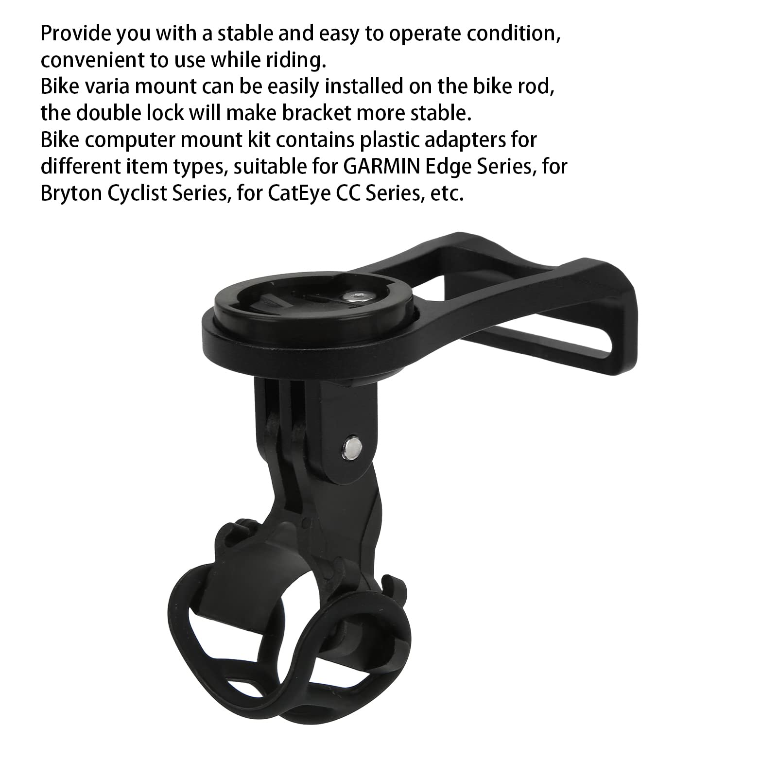 Uchwyt na Komputer Rowerowy Uchwyt GPS na Kamerę rowerową z Korpusem ze Stopu CNC i podwójną blokadą do Komputerów Rowerowych Edge Bryton i Kamer Ruchu (BLACK)