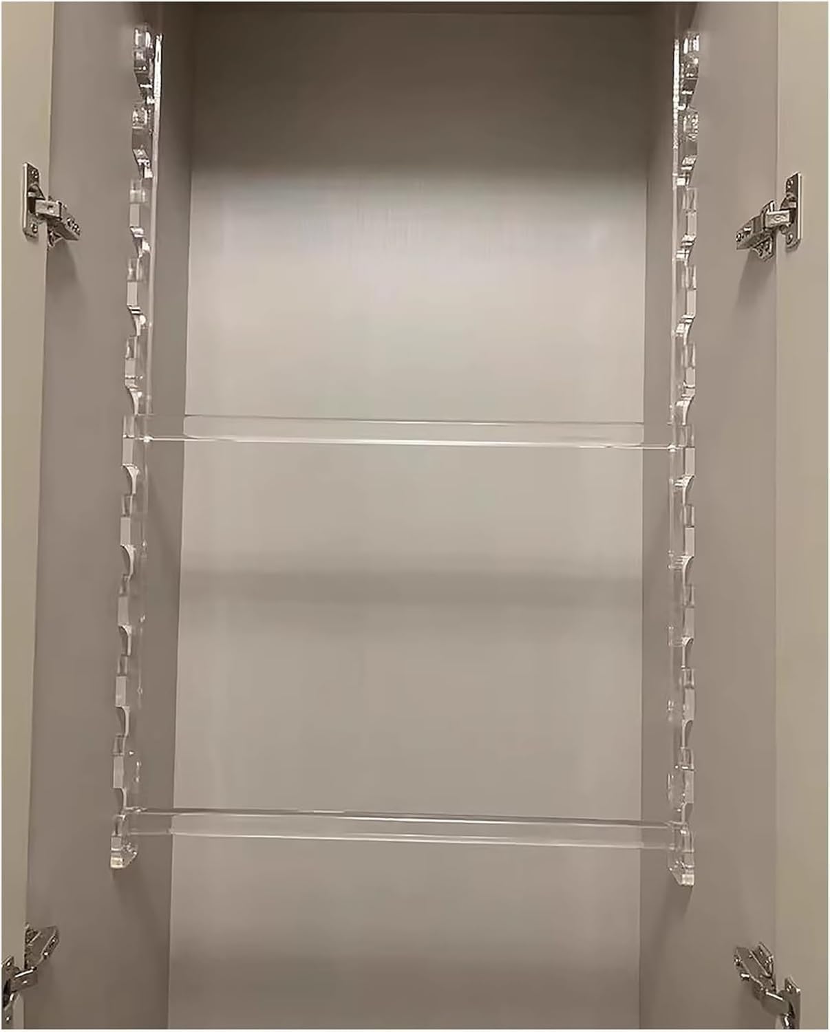 Closet Rod Support Brackets Adjustable, Acrylic Clear Clothes Hanging Pole With Brackets 2 Rods, Heavy Duty Garment Bar For Wardrobe/Laundry/Nursery),Clear-Closet W 51cm(20