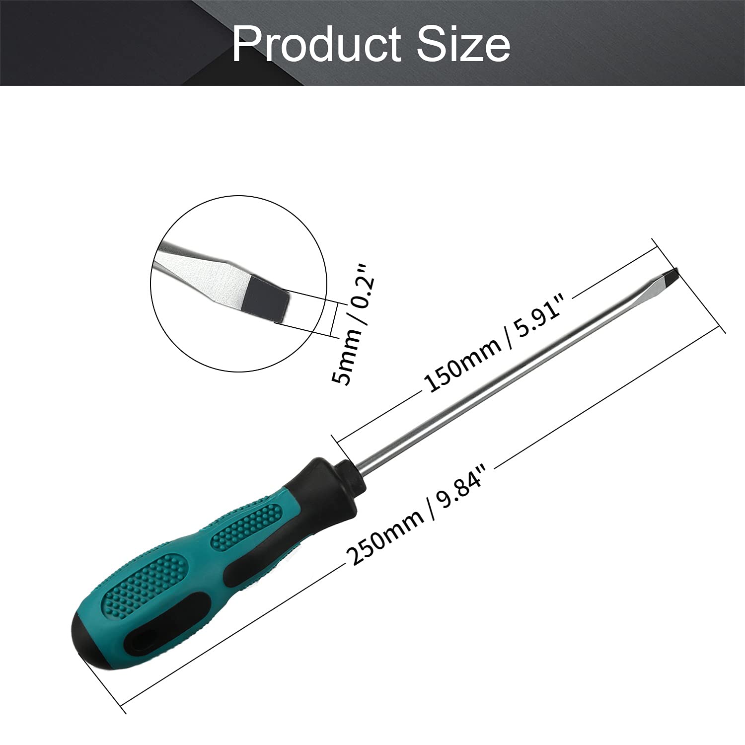 Utoolmart Schlitz-Schraubendreher 235 Mm – Isoliert, Magnetisch, Chrom-Vanadium Stahl, Für Elektro- & PC-Reparatur