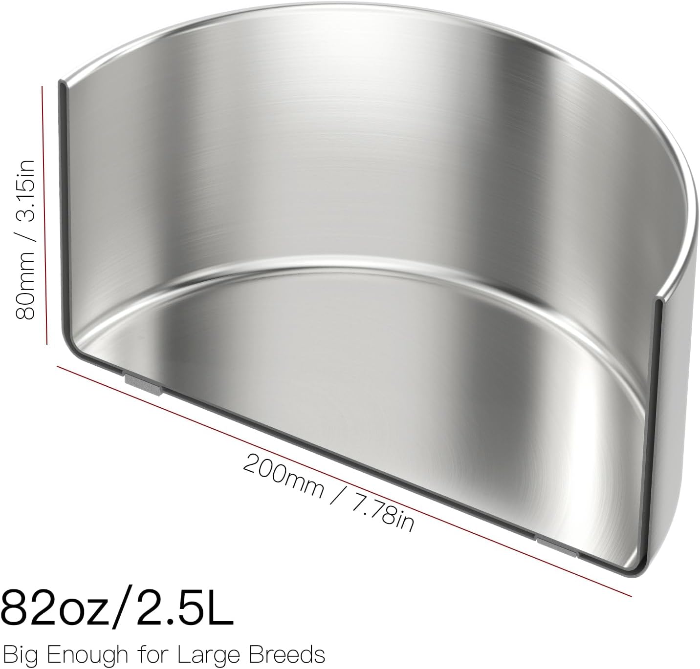 2L Double Layers 304 Stainless Steel Dog Bowl - Insulated & Durable | Non-Slip Base | Easy to Clean | BPA-Free Safe Dog Food and Water Bowl
