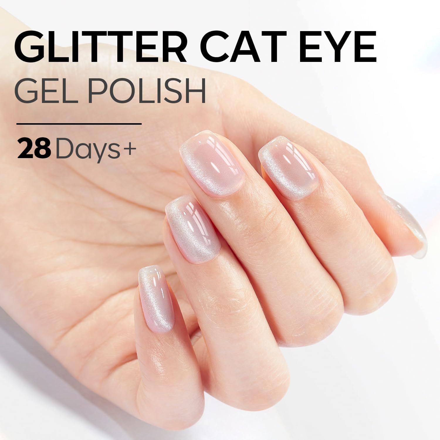 modelones 15 ML Silver Cat Eye Gel Nail Polish with Solid Nail Builder Gel