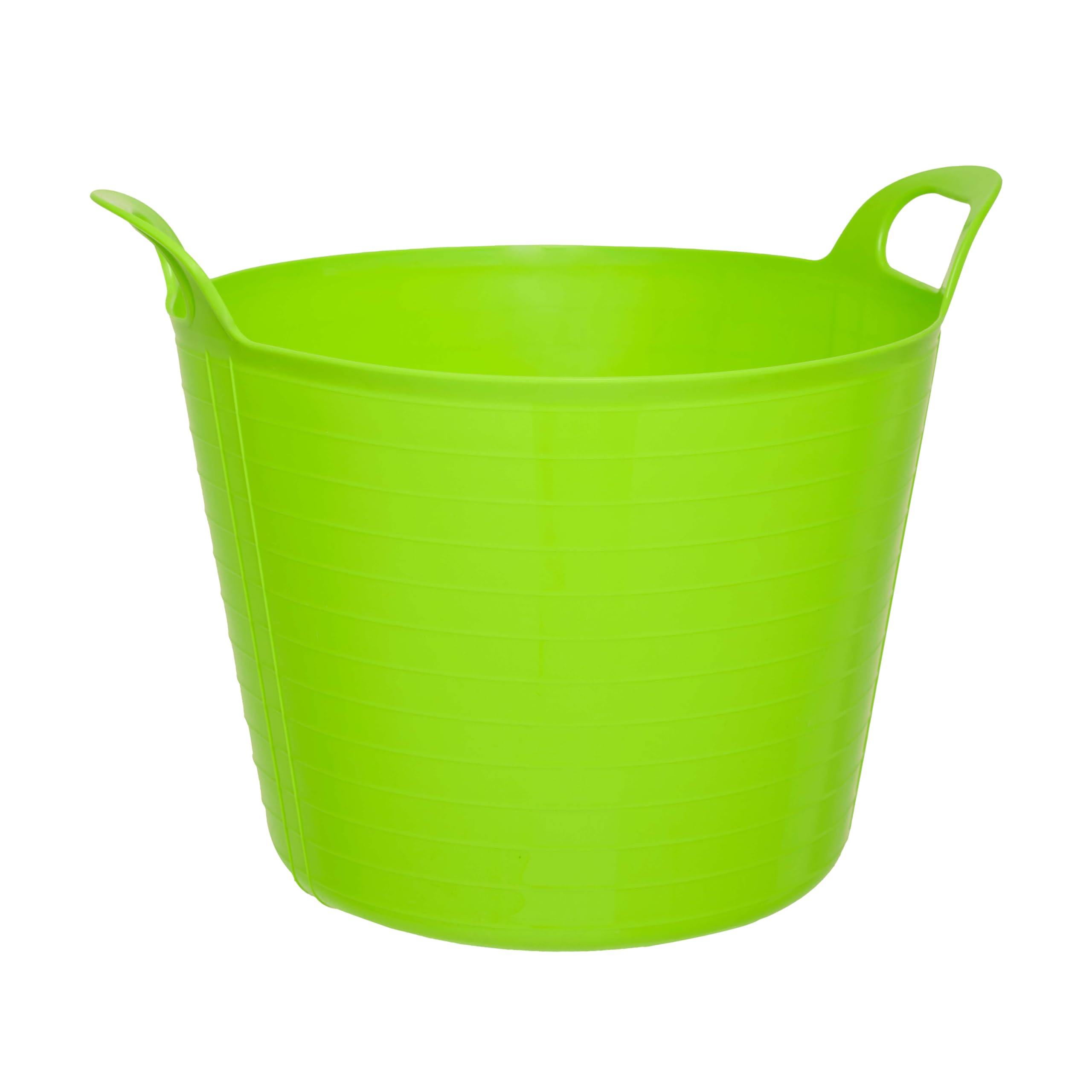 SPECTRAPLAST® 15L Flexi Tub Heavy Duty Plastic Bucket – Multi Purpose Flexible Trug, Garden Tub, Builders Bucket, Storage Basket for Home, Cleaning, Laundry, Gardening – 10 Colours (LIME GREEN)