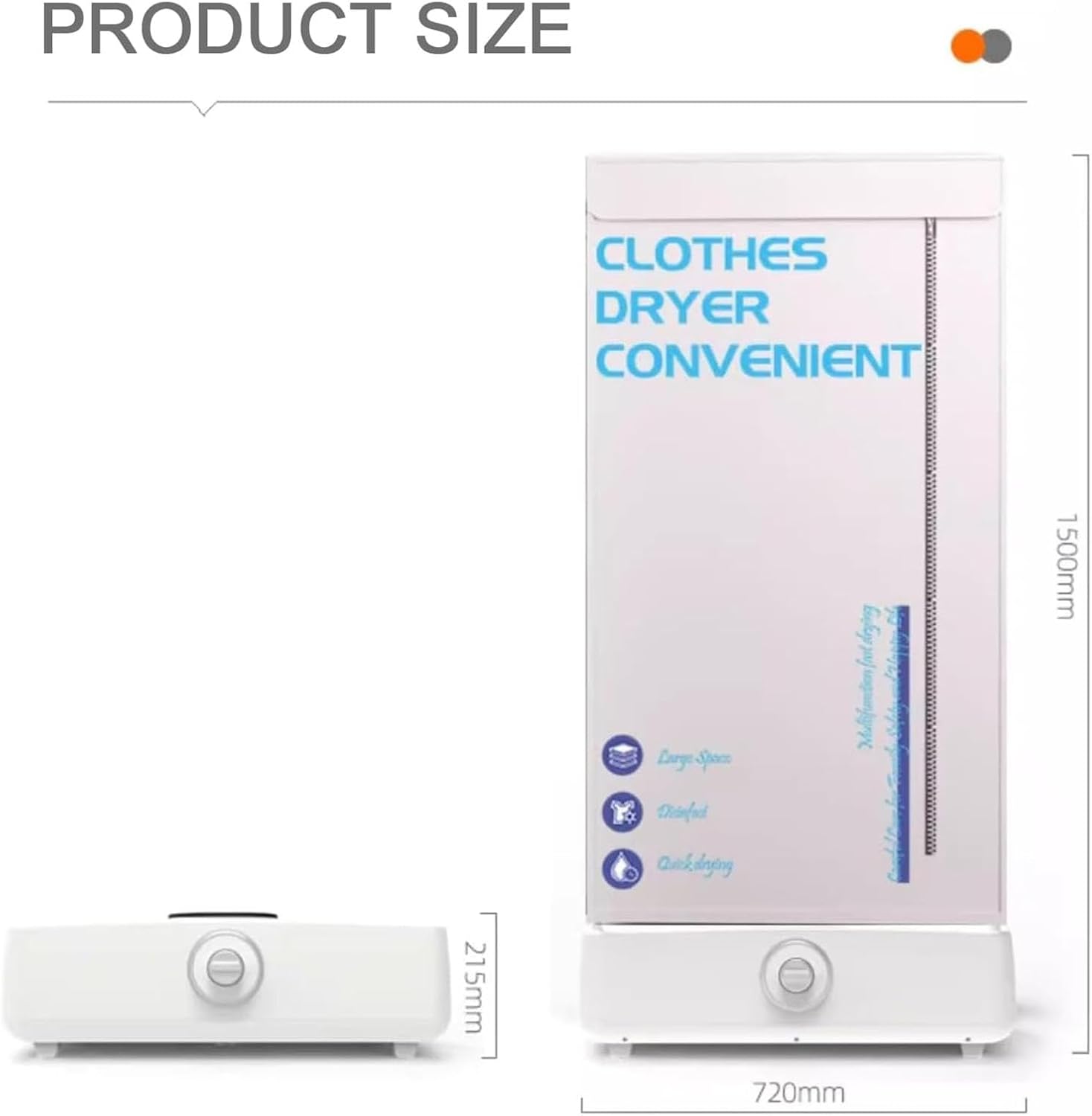 Electric Clothes Dryer, 1500W Heated Clothes Airer,with Automatic Timer,for Home,Travel,Apartment