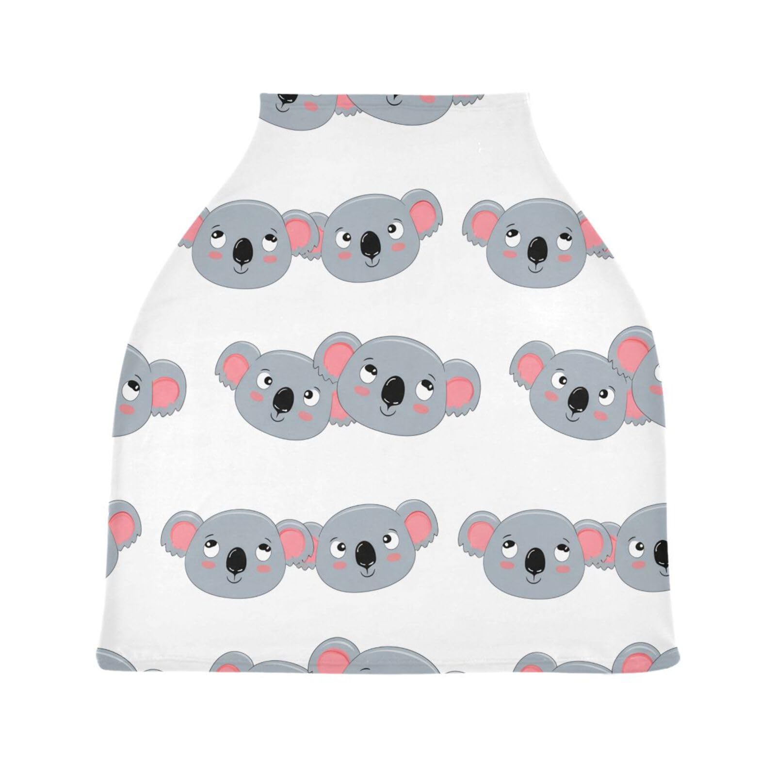 Nesatuwa Baby Car Seat Cover Cute Koala Breastfeeding Covers Stretchy Breathable Multi-Use Cover Carseat Canopy for Girls and Boys