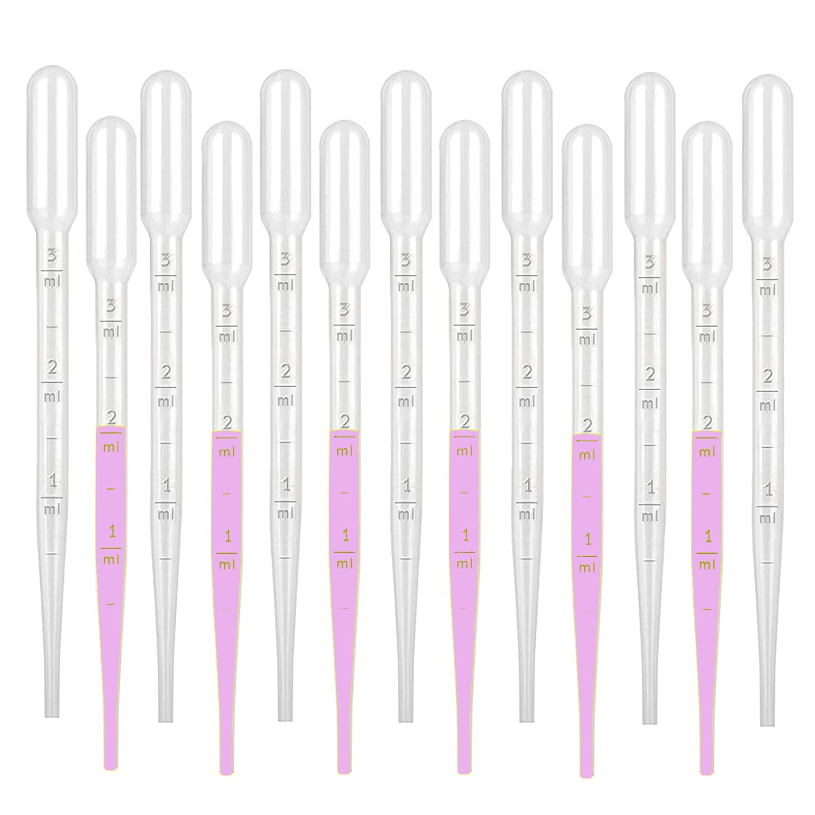 Buy 50 Pcs Plastic Transfer Pipettes, 3 ml Transparent Graduated