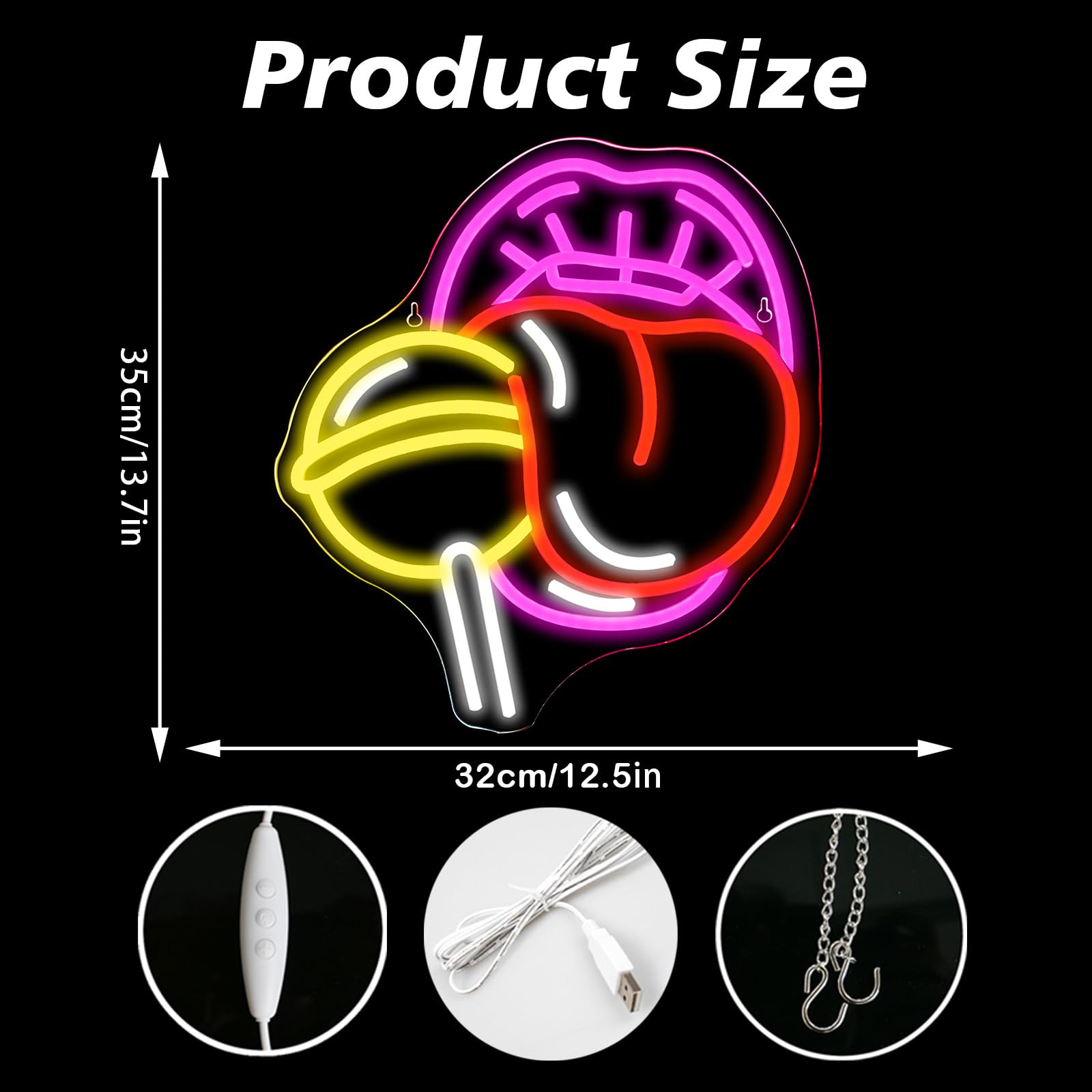 VYXIN Tongue Candy Neon Sign For Wall Decor,Neon Light for Candy Shop Man Cave Bedroom Party Wedding Lollipop Store Decorations - Image 4
