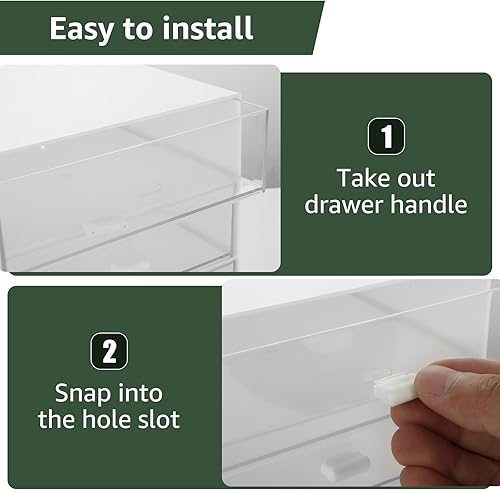 Miniatura 6 de Organizador de escritorio de 2 piezas con cajones, cajones de almacenamiento de plástico de 3 niveles con 7 cajones, organizador de escritorio para