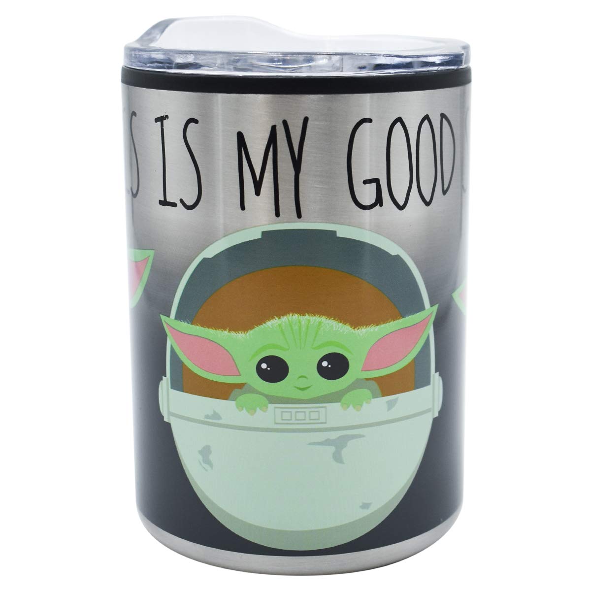 Fun Kids Disney 2415-3498 Vaso Térmico Termo para Café The Child Mandalorian Star Wars de Acero Inoxidable de Doble Pared de 350 Mililitros 1 Pieza