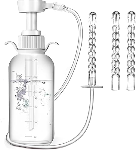 Limpiador de ducha vaginal de 10.1 fl oz, kit de limpieza de vagina anal anti flujo posterior, kit de enema para limpieza de colon, presión manual y