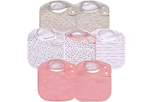 7 Pack Baby Cotton Absorbent Bibs for Drooling Teething