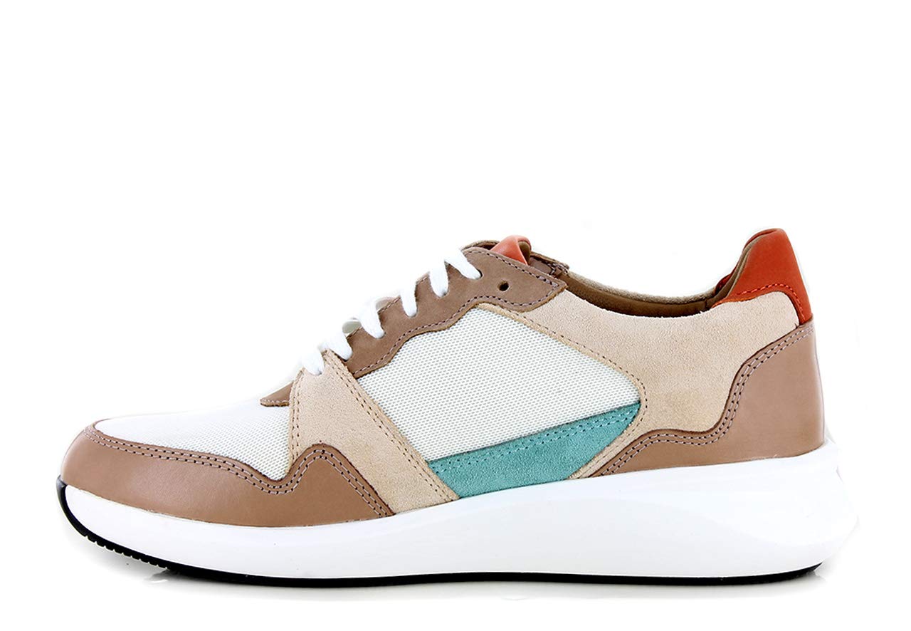 Clarks Damen Sneaker 'Un Rio Sprint' – Aus Leder, Mit Gummisohle, Flache Absätze, Vielseitiger Alltagsschuh