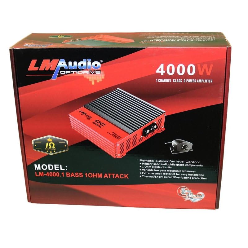Image of Luna Morena LM-4000.1BASSATT Bass Car Audio Amplifier 4000 Watt 1 Channel Subwoofer Amp 1 Ohm with Dial Adjust Bass Boost Subsonic Filter