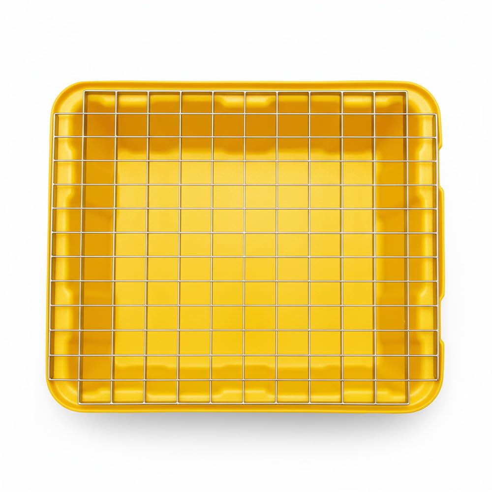 Plast'Up Rotomoulage BAC DE RETENTION POUR BIDONS 80L AVEC CAILLEBOTIS JAUNE