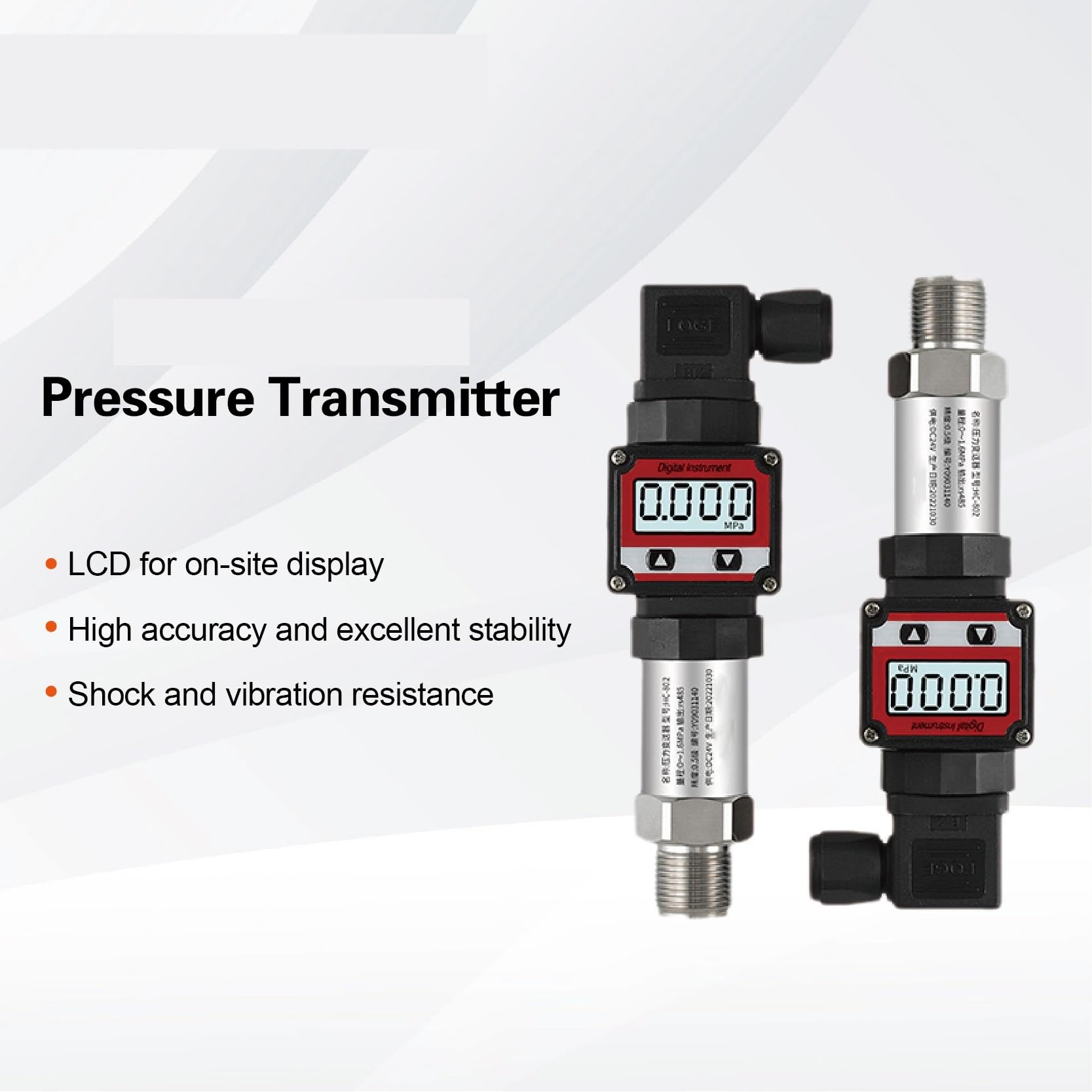 Transmisor de presión con pantalla LCD, sensor digital, transductor, manómetro industrial Alta precisión(10KPa)