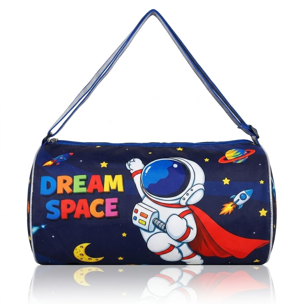 Kids Space Astronaut Duffle Bag | Dream Space Barrel Travel Bag for Boys & Girls | Durable Lightweight Polyester | School, Gym, Swimming, Dance & Weekend Trip Bag | Age 3–12 Years-image-11