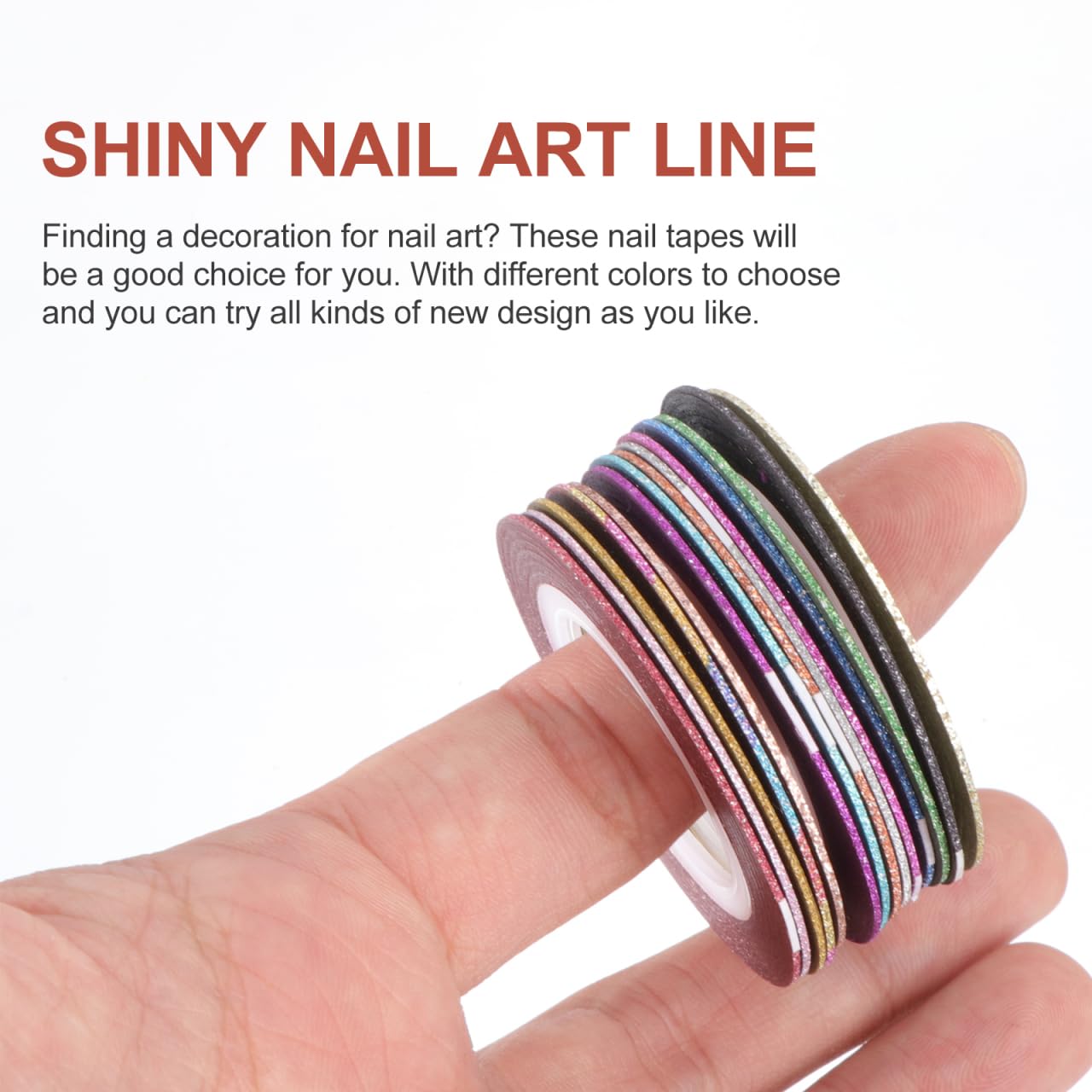 FRCOLOR Lot de 14 rouleaux d'autocollants brillants pour manucure DIY