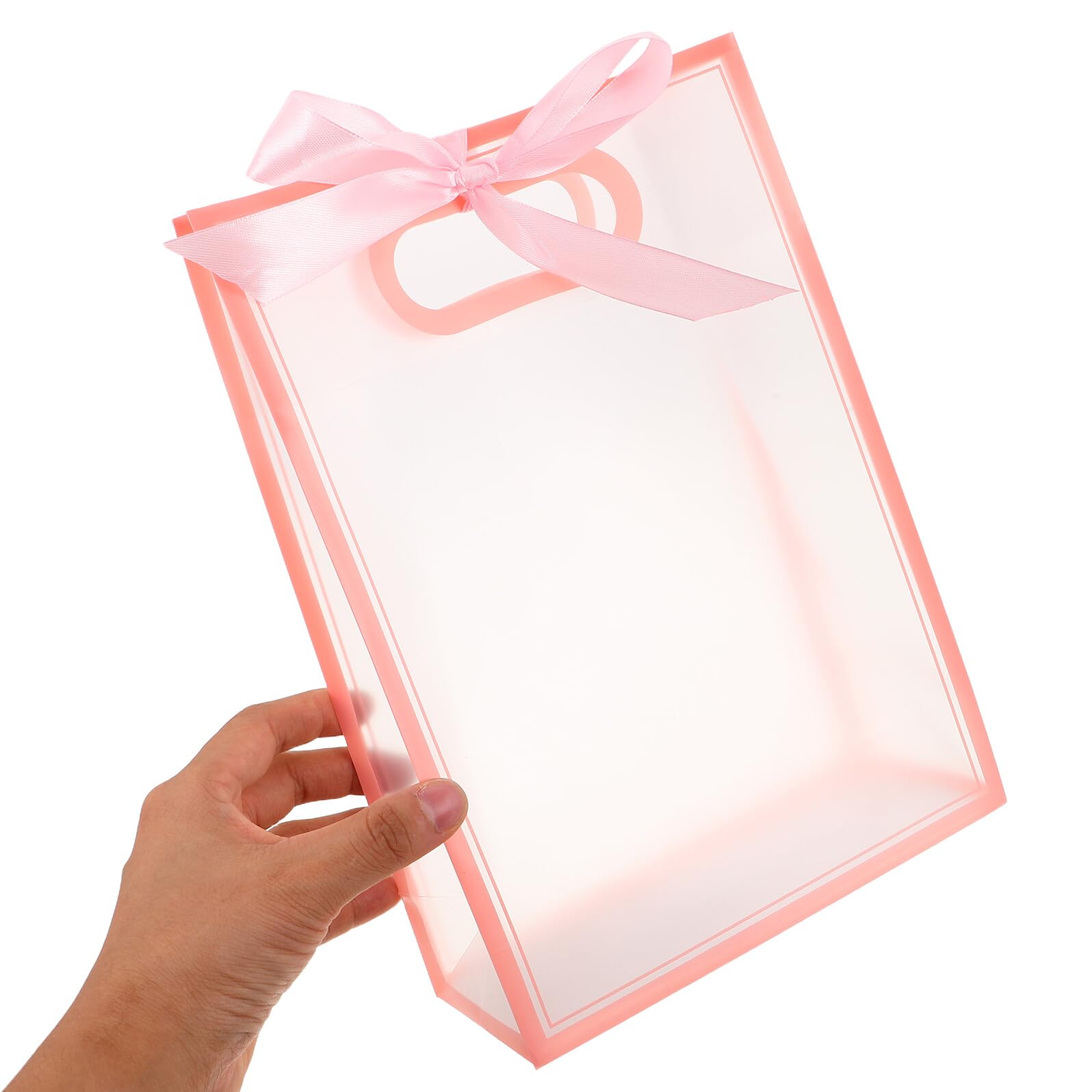 Bolsas de Obsequio Transparentes Rosas Plegables 15piezas Poliéster