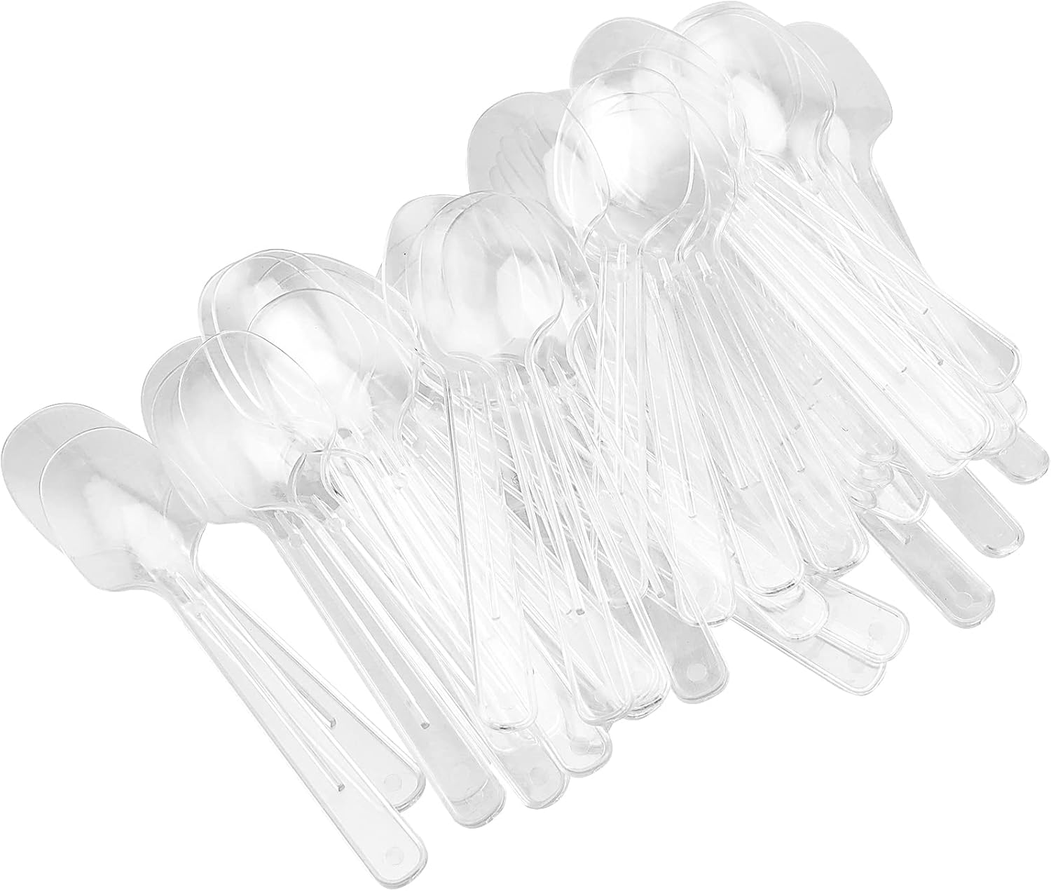 SINJEUN 400 PCS Mini Dessert Spoons, Small Plastic Spoons Clear Spoons