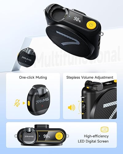 Miniatura 7 de 7RYMS Amplificador de voz WA2 con micrófono inalámbrico Lavalier para profesores, altavoz portátil con clip de micrófono, cancelación de ruido,