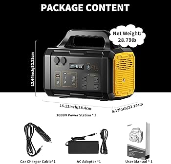 Amazon.com : Portable Power Station 1000W Solar Generator with