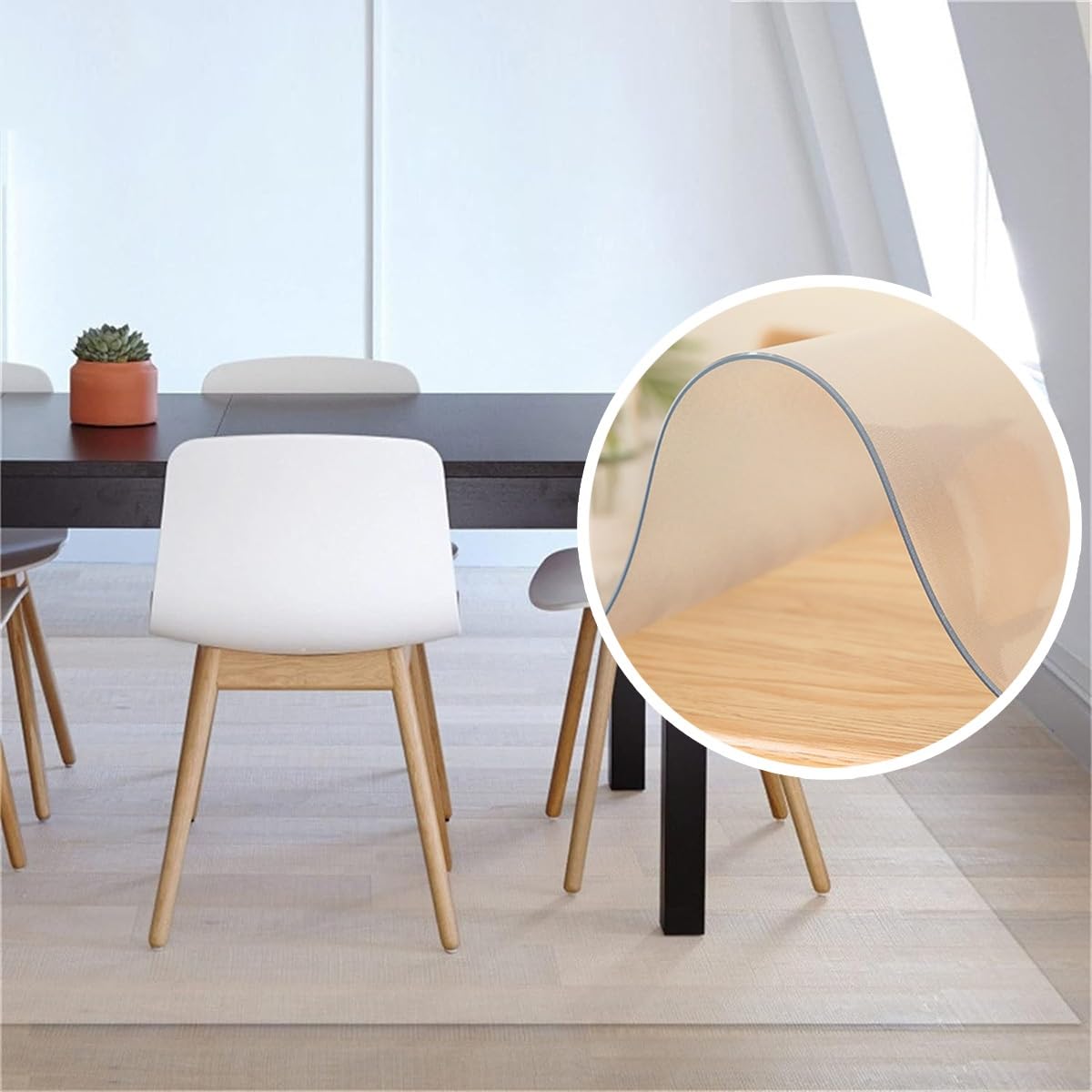 90x120cm/114x135cm/150x120cm Teppichschutz-Stuhlmatte, Bürostuhlmatte für Hartholzböden, Transparente Matten, 1.5mm Dicke Schreibtischunterlage ​(Größe:130x160cm)