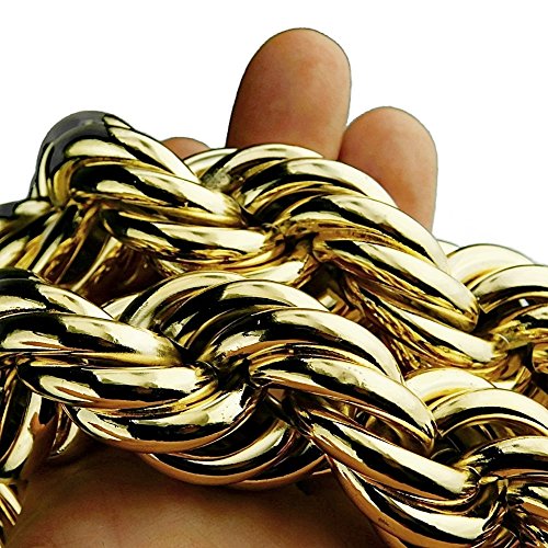 Bling Cartel Huge Mens 14k Gold Plated Chain Hollow Rope Dookie 30MM Wide x 36" Hip Hop Rapper Necklace3