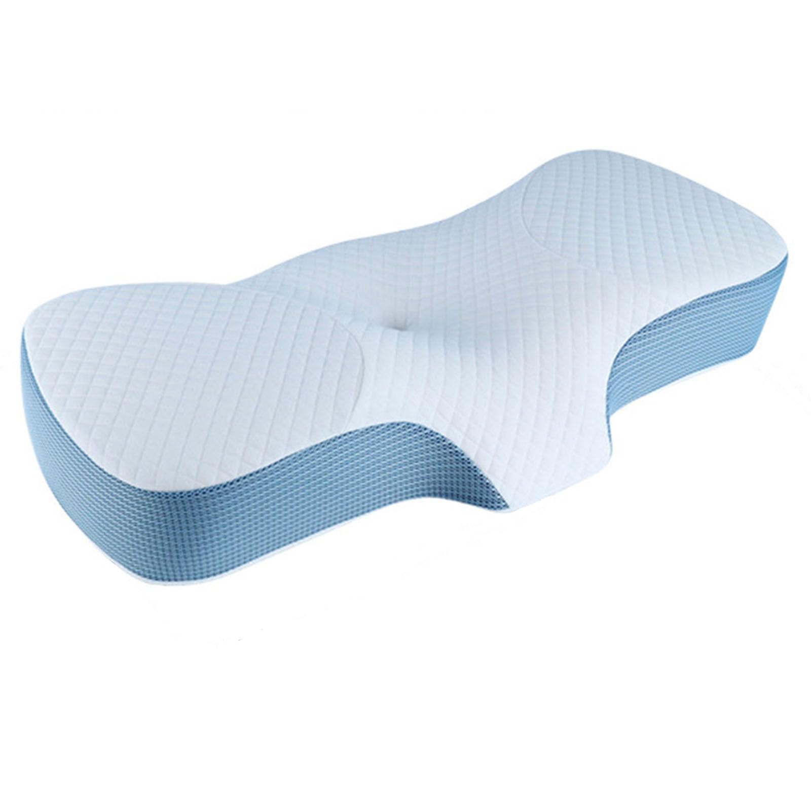 Hmtbet Stuffable Neck Pillow, Occipital Neuralgia Pillow Contour Memory Foam, Pillows for Neck And Shoulder Pain Relief for Side Back Stomach Sleeper,Blue