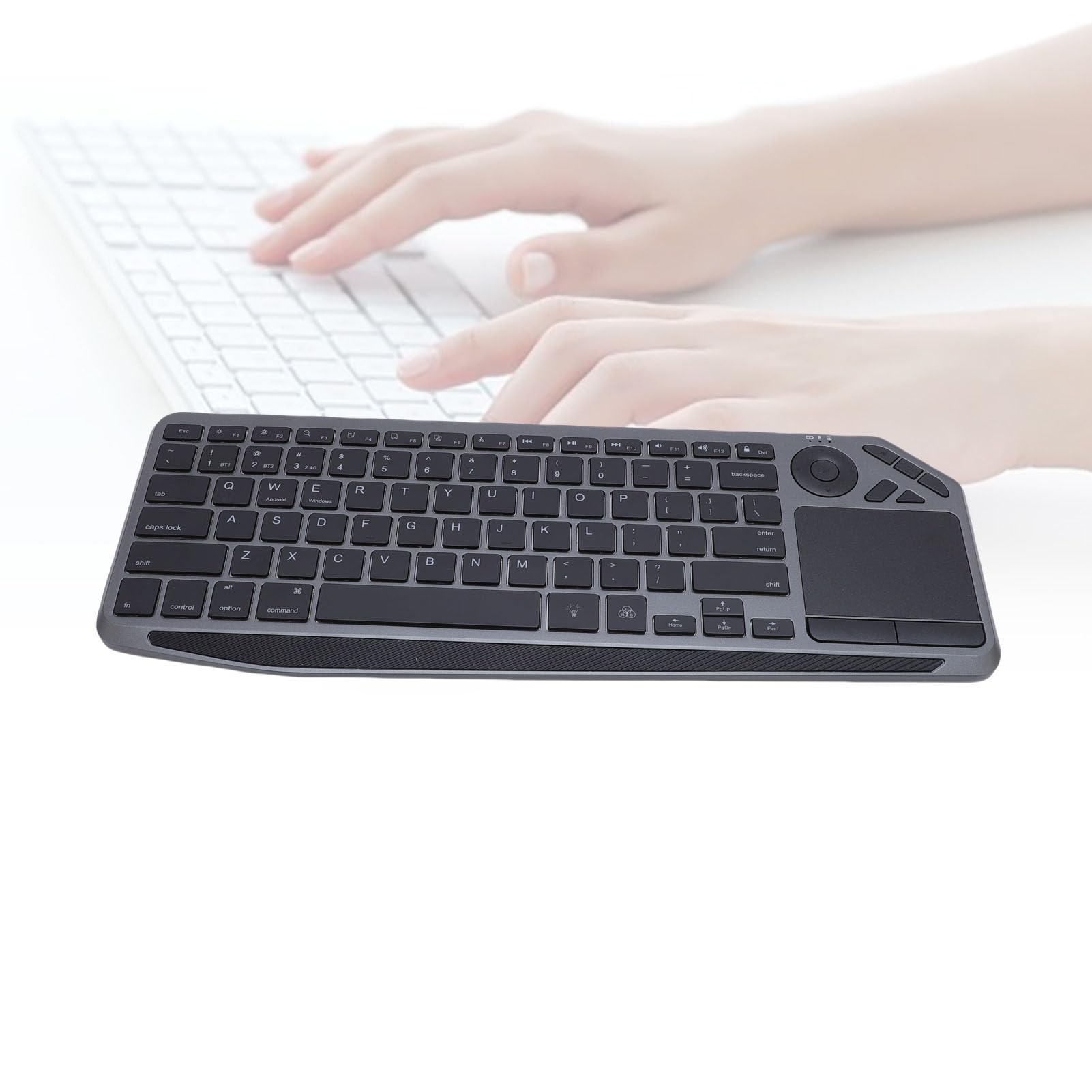 Klawiatura WL Touch TV z łatwym Sterowaniem Multimediowym Skrótem i Wbudowanym w Touchpad, 2,4G WL Bluetooth Touch Ceyboard dla Tabletu Laptopa, 7 Kolorowe Podświetlenie