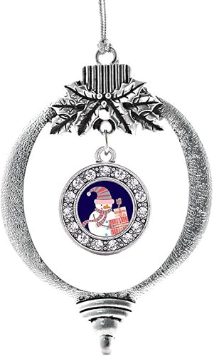 Miniatura 248 de Inspired Silver - My Vintage Initials - Adorno con dije de letra V - Adornos navideños de círculo plateado con joyas de circonita cúbica