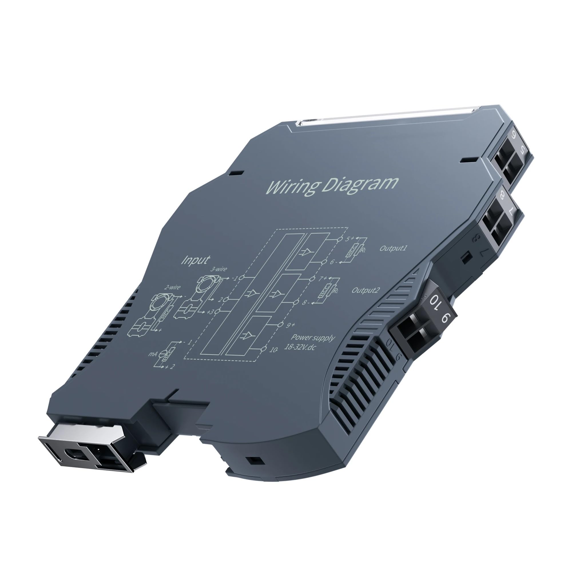 Trasmettitore isolatore Isolatore di segnale 4-20mA 0-10V 0-5V Convertitore di segnale analogico 4-20mA a 0-10V 0-5V CC 4-20mA 0-10V(1 In 1 Out,INPUT 4-20MA_OUTPUT 0-5V_DC24V)