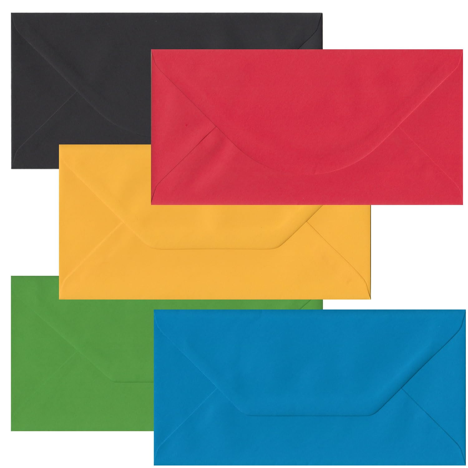 100 DL Coloured Envelopes - Olympics 2012 Colour Party DL Envelopes - 110mm x 220mm