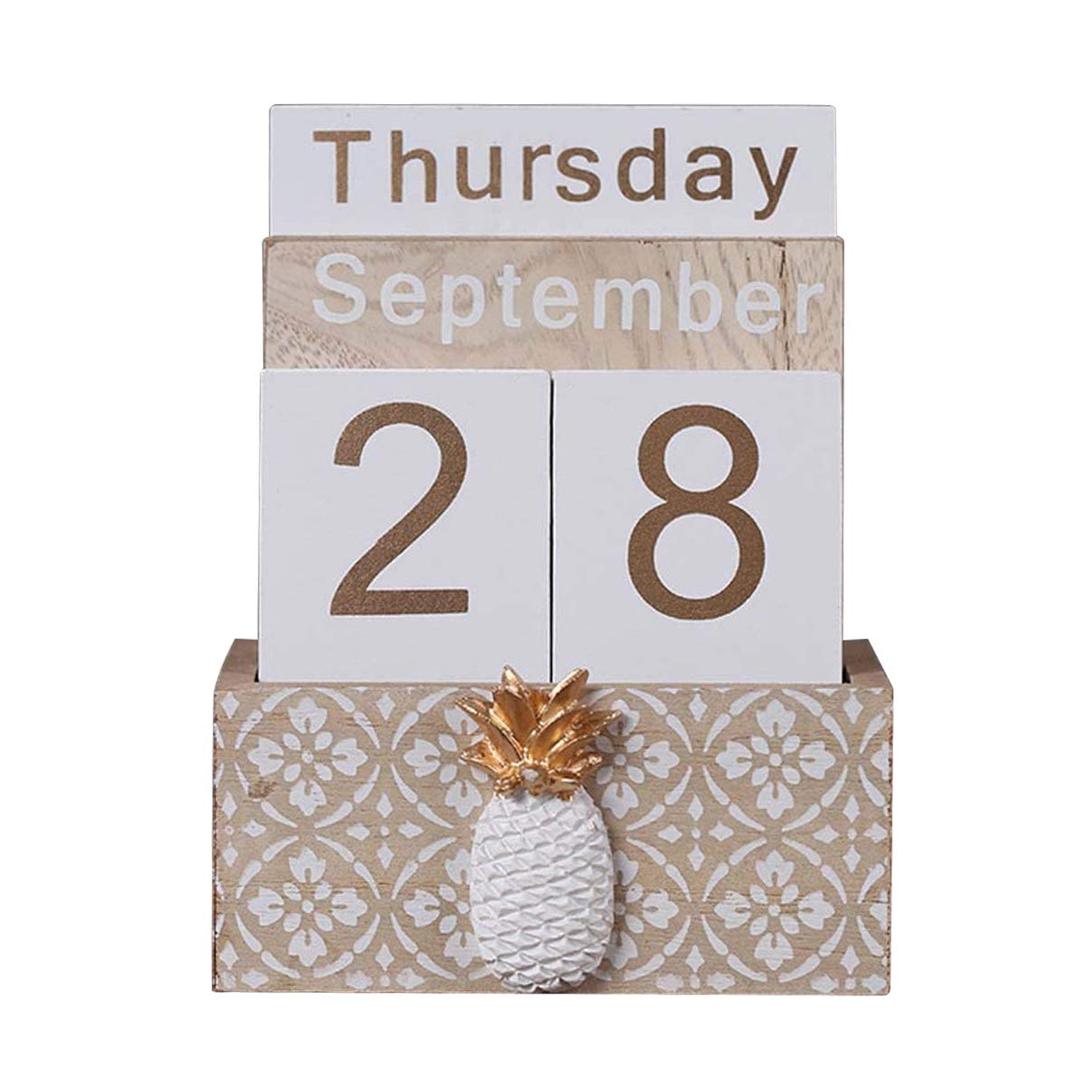 Buy Chenyi Beige Wood Folding Desk Block Calendar Week Month Date 