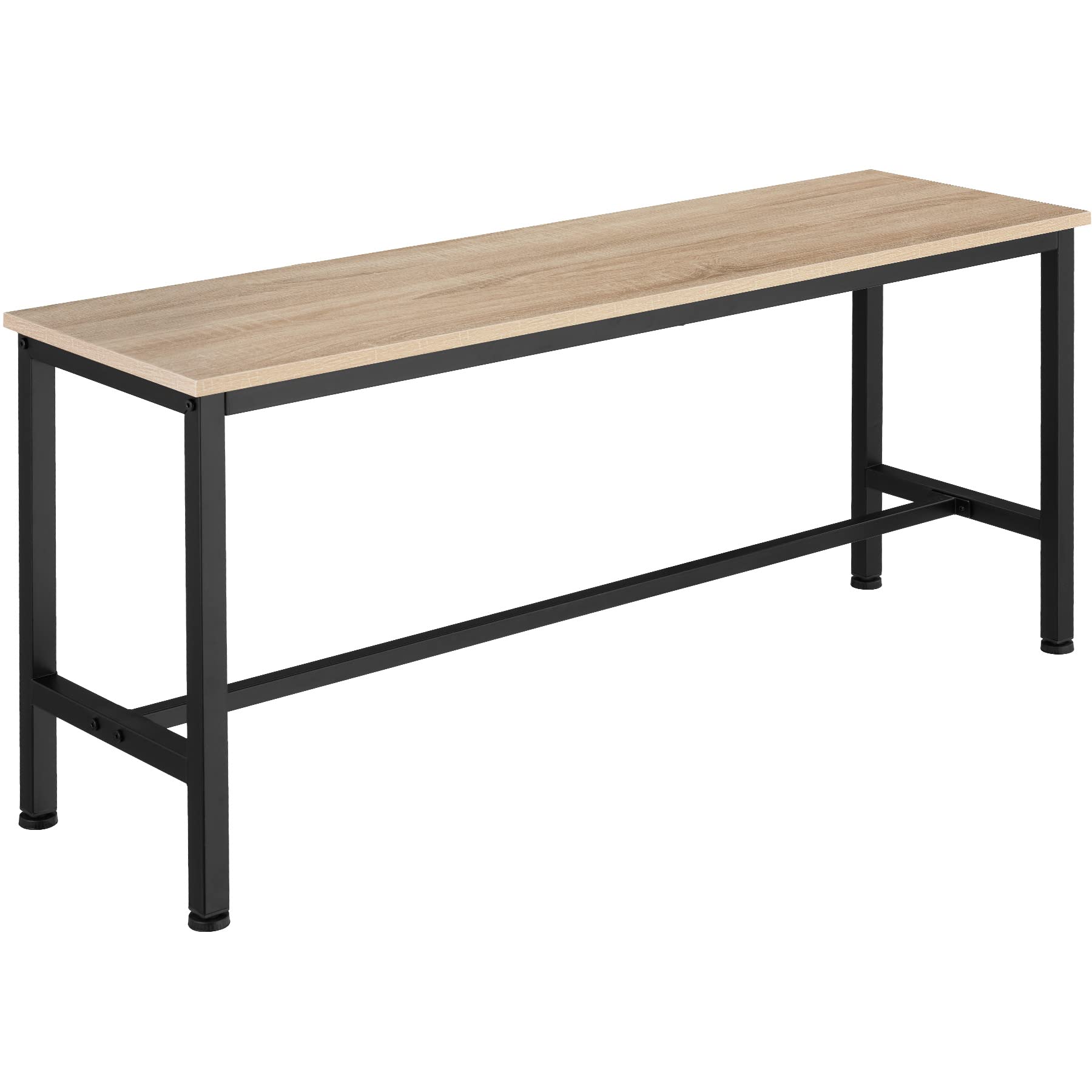 tectake® Set con 2 Panche, Design Lineare, 108x32,5x50 cm, Telaio in Acciaio, Piano in Legno, Panche Da Esterno e Interno, Panca per Tavolo Birreria - Industriale Legno Chiaro, Rovere Sonoma