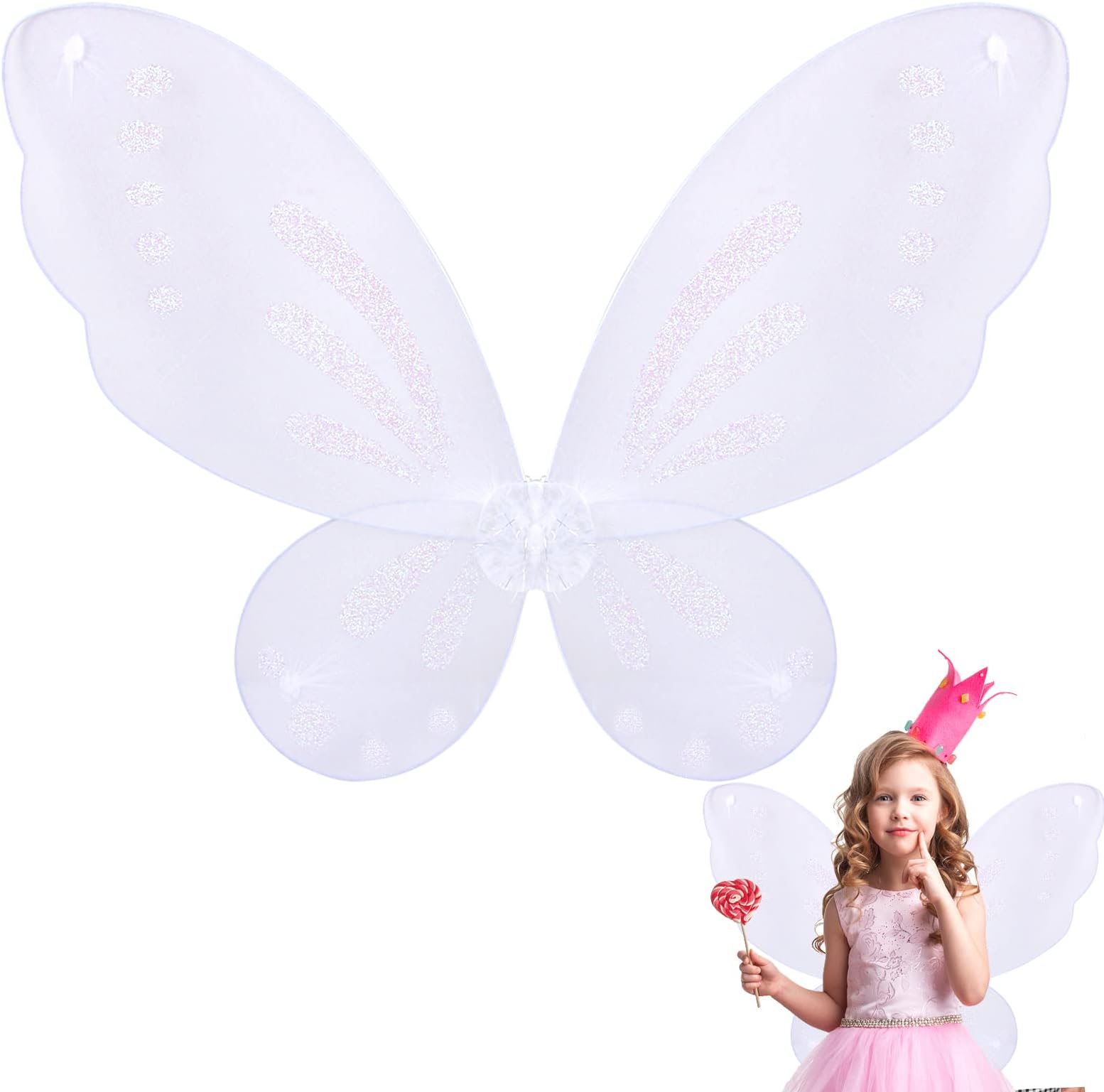 Costume Wings Butterfly Angel Wings,Costume Accessories for Kids,Birthday Halloween Cosplay Party Favors