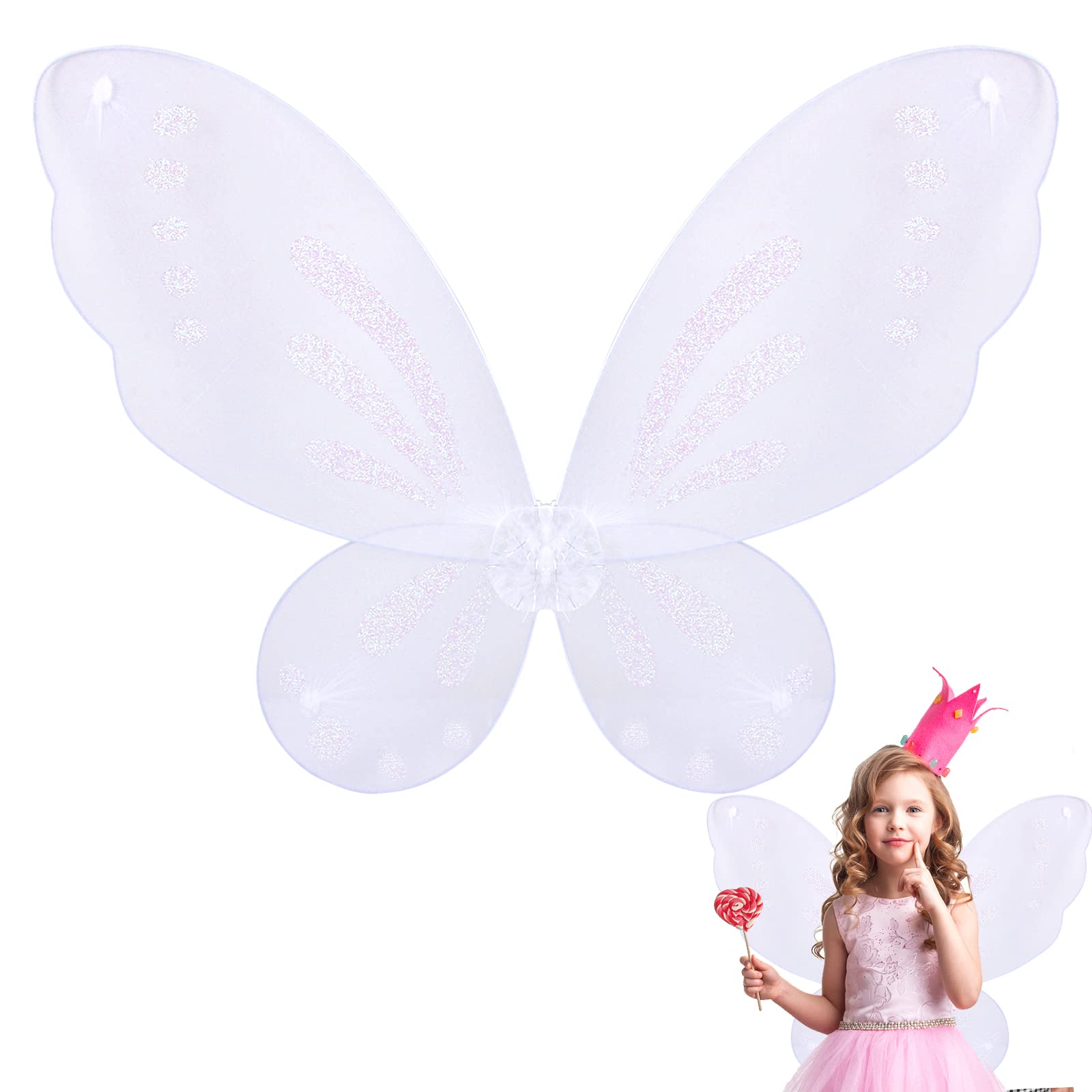 Costume Wings Butterfly Angel Wings，Costume Accessories for Kids，Birthday Halloween Cosplay Party Favors