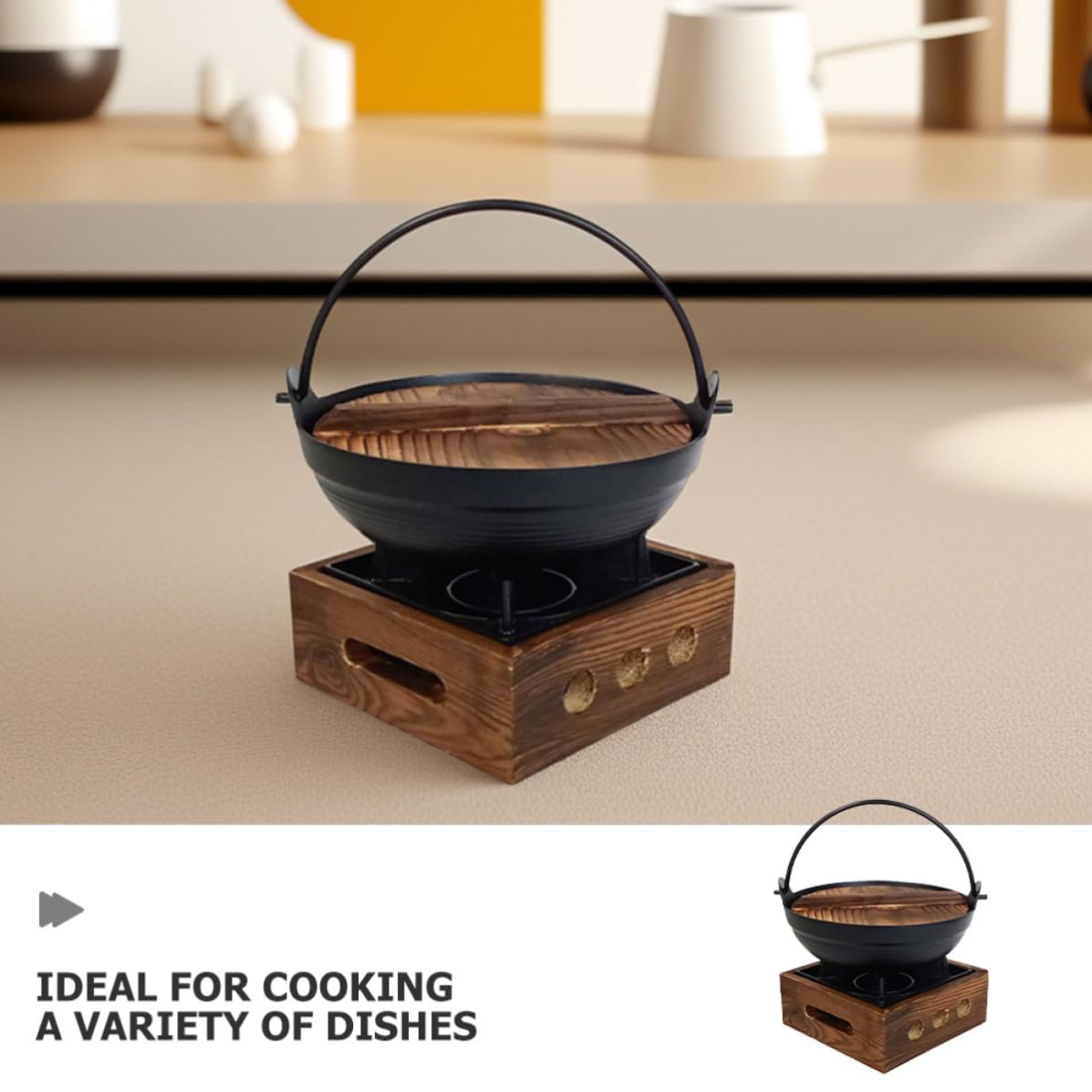 Olla Caliente de Hierro Fundido, Olla de Salsa de Hierro Fundido, con Tapa, Juego, para Acampar al Aire Libre y Reuniones con Compañeros
