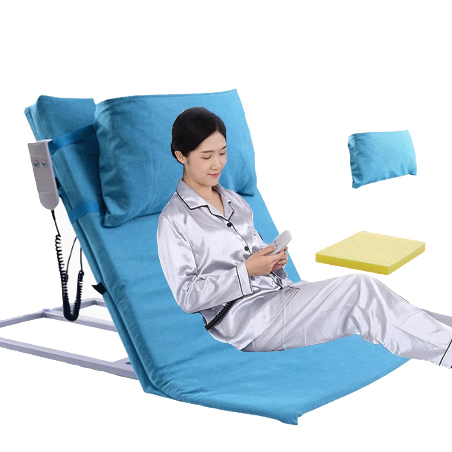 Respaldo de Cama elevable para Personas Mayores, Elevador de Almohada, Ayuda eléctrica Ajustable para Sentarse y levantarse, sillas Ajustables para discapacitados, para Soporte de Cuello, ca